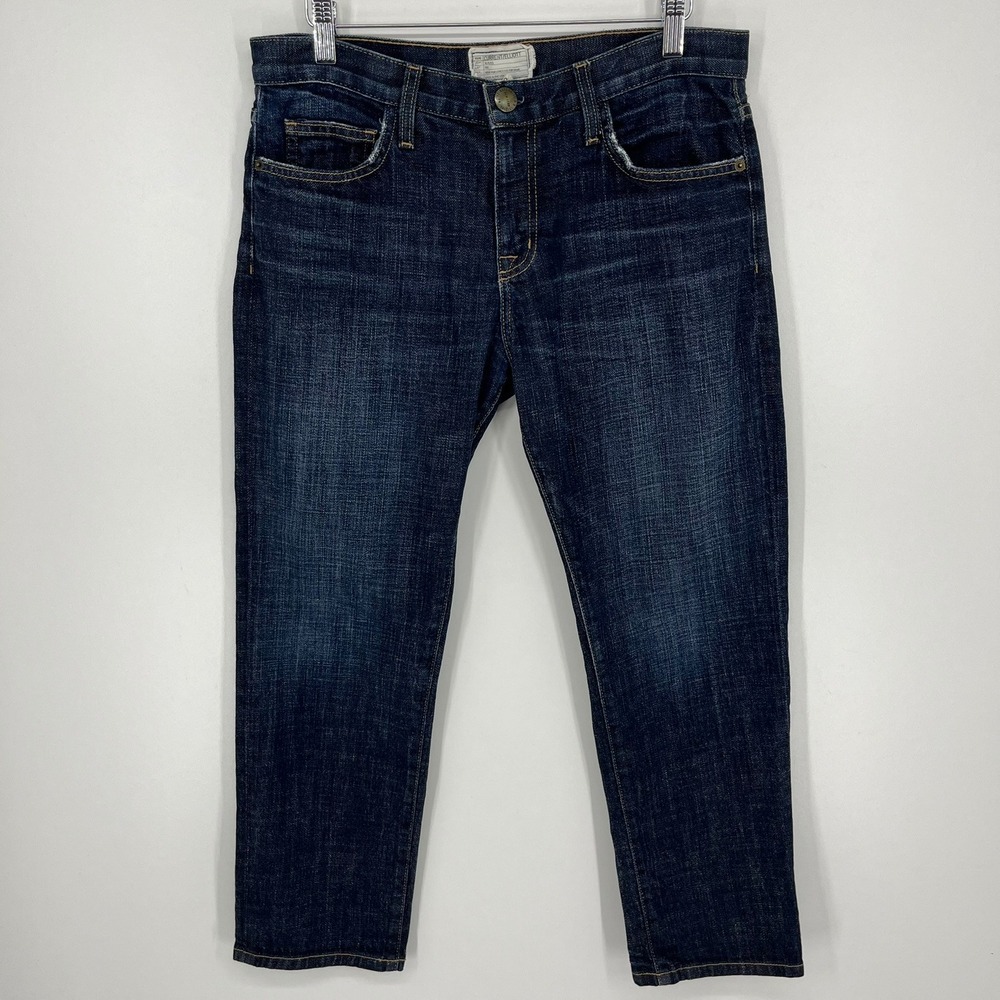 Current Elliott Womens Dark Wash Straight Leg Denim Jeans Size 26 Made in USA